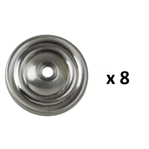 *8* GlideRite 1-1/2 in. Satin Nickel Round Thin Classic Cabinet Knob Backplate