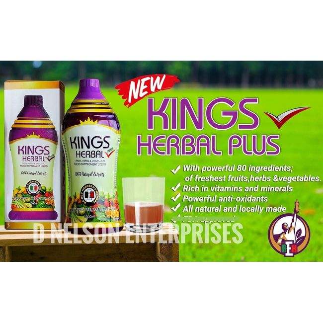 KINGS HERBAL PLUS Fruits Vegetables & Herb Fusion Food Supplement 1000 ml