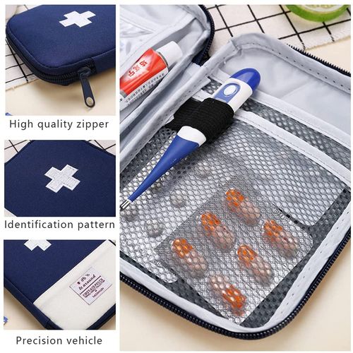 Guidre Kanyka Portable First Aid Kit 2 Pieces Mini Pencil Case Empty Portable Suitable for Sports Camping Hiking Outdoors (Blue Red), Blue, Modern, Blue, Modern, blue, Modern