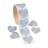 Fun Express Silver Heart Thank You Stickers (1 roll)