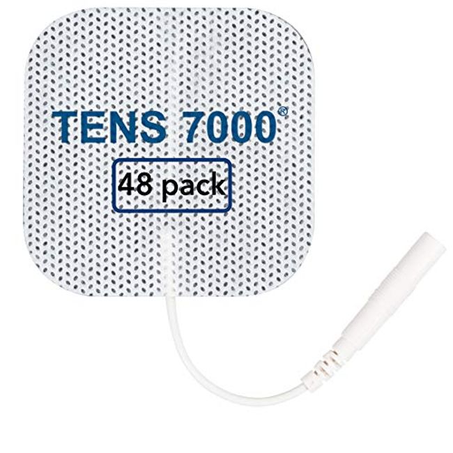 TENS Wired Electrodes Compatible with TENS 7000, TENS 3000 - 20 Premium  2x2 Wired Replacement Pads for TENS Units - Discount TENS Brand 