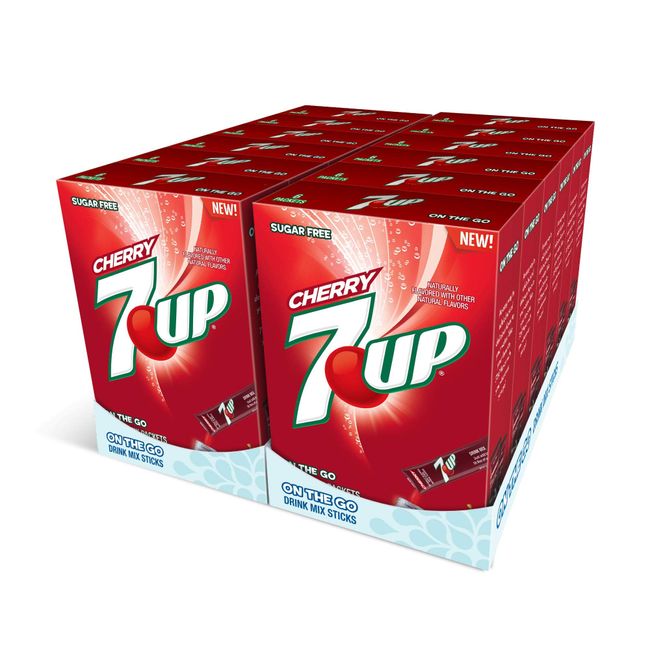 7-UP Powder Drink Mix – Sugar Free & Delicious (Cherry, 72 Sticks)