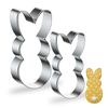2pcs Easter Rabbit Cookie Cutter, Easter Bunny Cookie Cutters Set, Easter Bunny Cookie Mold, Stainless Steel Biscuit Cutters, Easter Bunny Biscuit Cutter for Baking for Easter Baking DIY