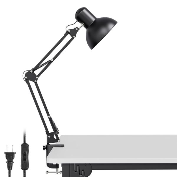 Lepro Arm Light, LED Desk Light, Clamp Stand, Electric Arm Stand, Swing, E26 Base, Bulb Sold Separately, Eye Friendly, LED Bulb, Smart Bulb, Plant Growing Light, Replaceable Lamp, Power Cord 53.0