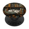 Book Bookshelf Library Cat Fall Autumn Bookish PopSockets Adhesive PopGrip