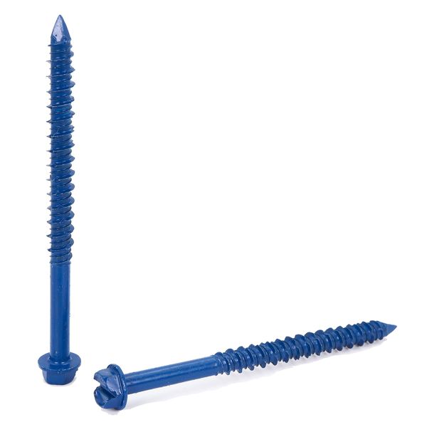 CONFAST 1/4" x 3-1/4" Hex Head Concrete Screw Anchor with Drill Bit for Anchoring to Masonry, Block or Brick (100 per Box)