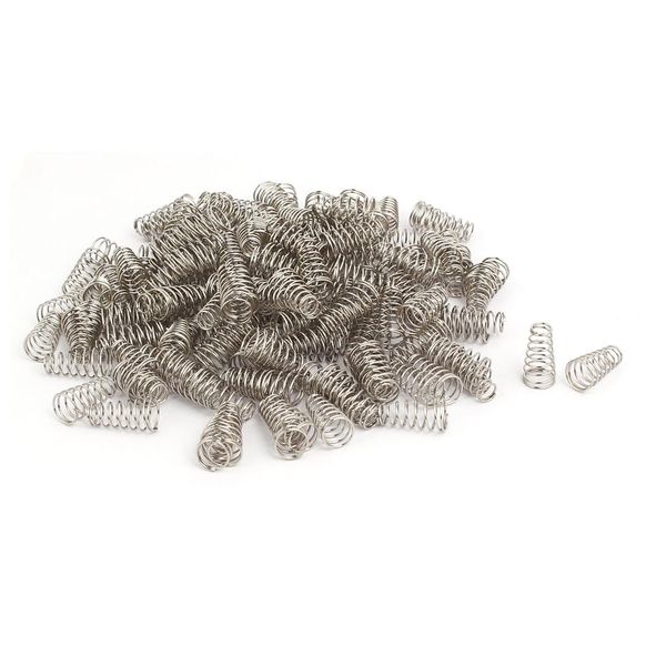 sourcingmap 10mmx6mmx19mm Metal Taper Conical Compression Spring Silver Tone 45pcs