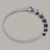 Classic Solid 925 Sterling Silver Natural Emerald Womens Anniversary Ring - Size L 1/2