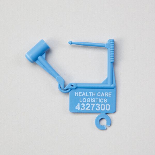 100 - Plastic Padlock Seals, Drug Lock Consecutively Numbered, Blue 7906