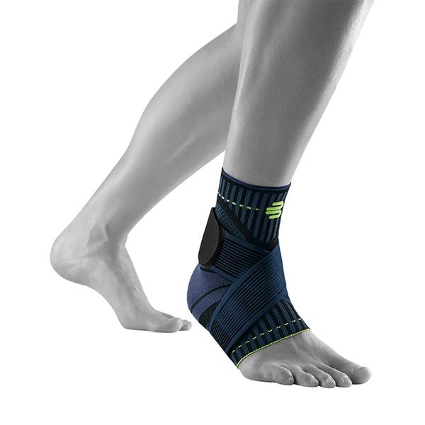 Bauerfeind(バウアーファインド）SPORTS ANKLE SUPPORT ８の字で包み込み固定、通気性の良い足首用サポーター【スポーツシリーズ 左右兼用１枚 XS～XXL ドイツ製】 (S - 左 (left), ブラック (Black))