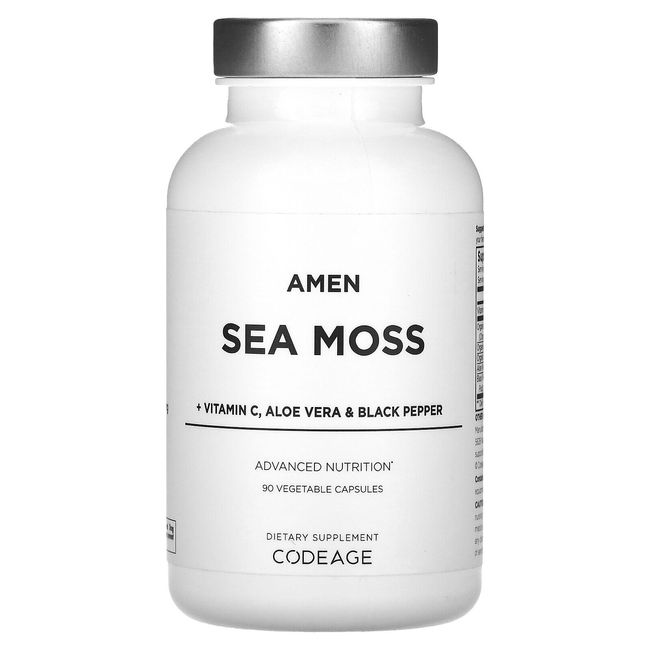 Amen, Sea Moss + Vitamin C, Aloe Vera & Black Pepper, 90 Vegetable Capsules