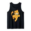 Happy Kitten dancing | Tabby Cat Design Tank Top