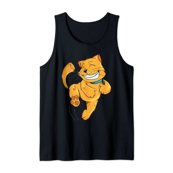 Happy Kitten dancing | Tabby Cat Design Tank Top