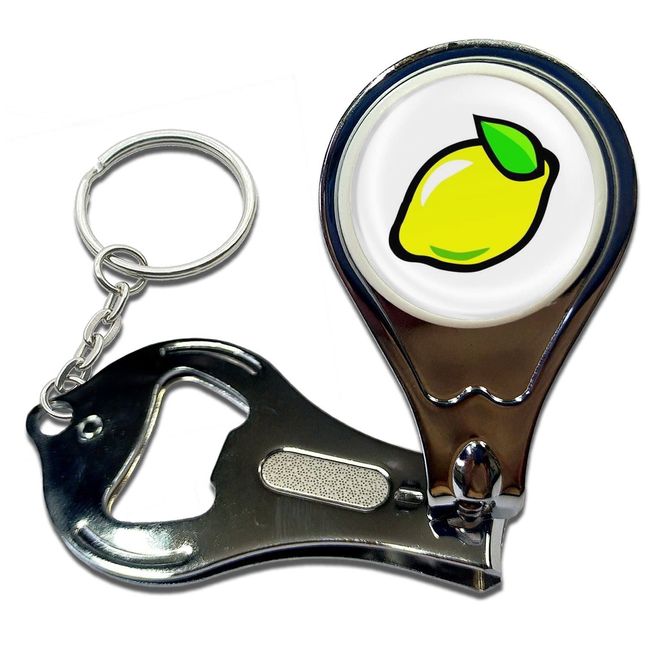 BadgeBeast.co.uk Fruit Machine Lemon - Key Ring Bottle Opener and Nail Clipper