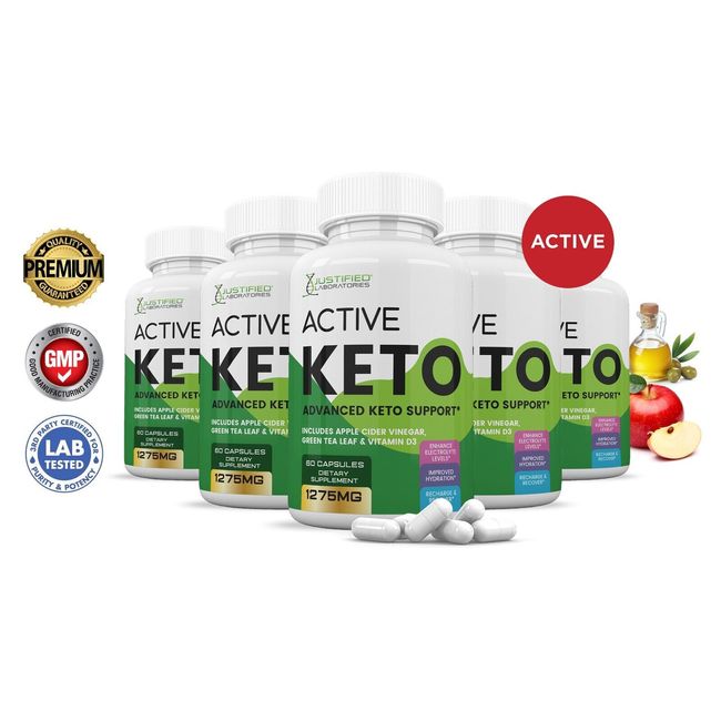 Active Keto ACV Pills 1275 MG Stronger Than Gummies Keto Pills 5 Bottles