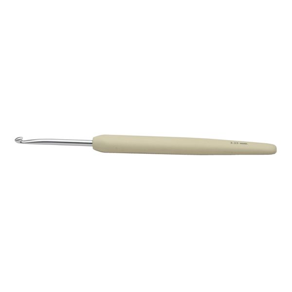 KnitPro KP30906 3.25 mm Waves Aluminium Crochet Hook, Ivory