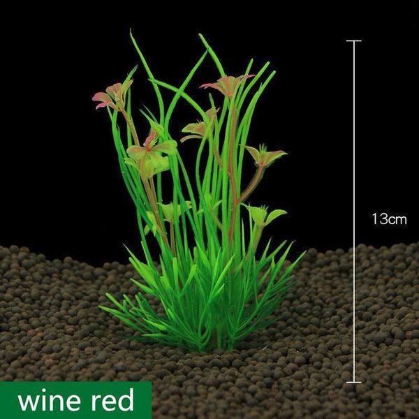 Aquatic Oasis: Vibrant Plastic Water Plant Set For Fish Tank Decoration - Wine Red / 1Pcs