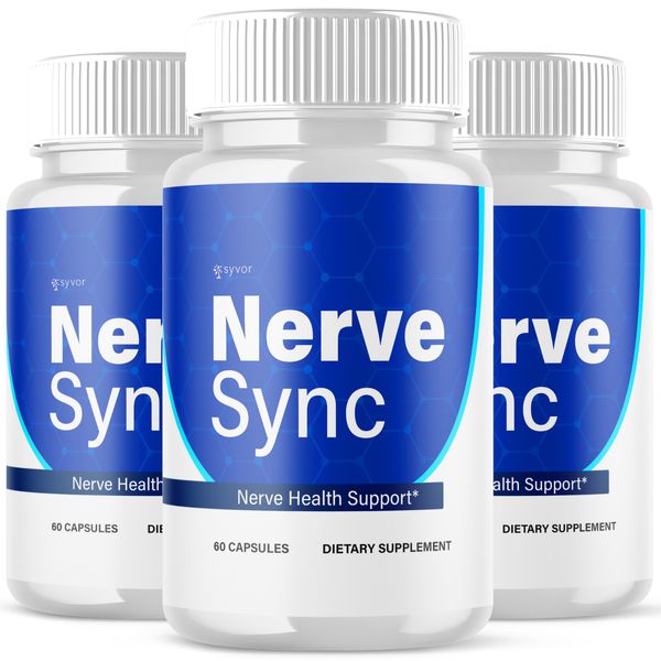 (3 Pack) Nerve Sync Nootropic All Natural Super Brain Supplement 180 Capsules