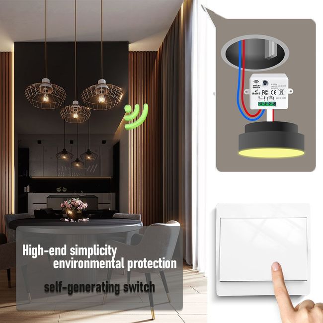 220V Mini Light Switch With Rf 433MHz Push Button Switch Wireless Remote  Control 10A Relay Module for Smart Home Lamp/LED OnOff