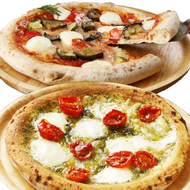 Green Pizza Set of 2 (Napolitan Genovese) 9 inches (approx. 23 cm) each