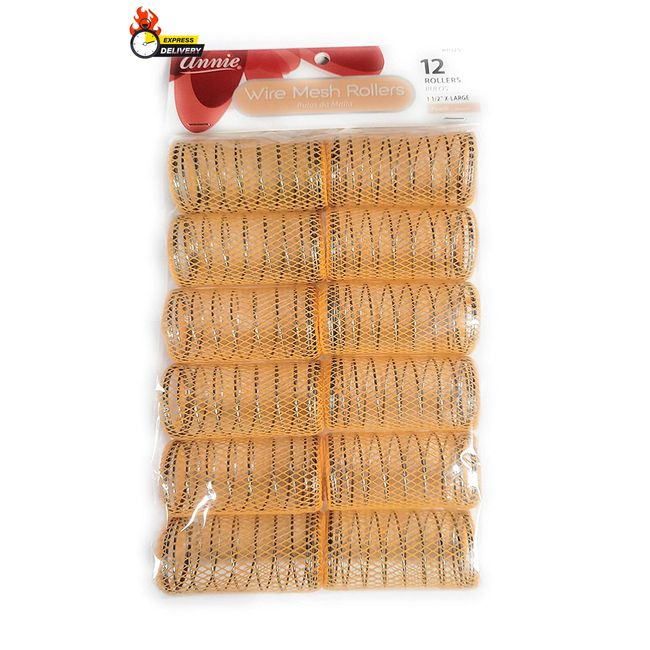 1-1/2" XL Wire Mesh Hair Rollers - 12 Pcs.