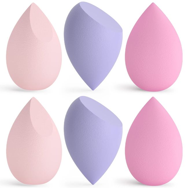 Make Up Schwamm, 6 PCS Beauty Blender Sponges, Waschbar Latexfrei Cosmetic Schwamm Flawless Foundation Puff Kosmetik Werkzeug, für Flüssigkeit, Creme und Puder,Geschenk für Frauen