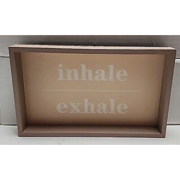 Brand New Inhale Exhale Sign Home Goods Decor Relaxation Tabletop Sign Wood