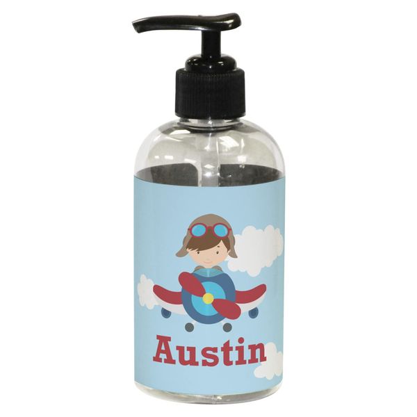 YouCustomizeIt Personalized Airplane & Pilot Plastic Soap/Lotion Dispenser (8 oz - Small - Black)