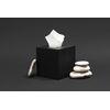 Essentra Home Matte Black Collection Square Tissue Box Cover