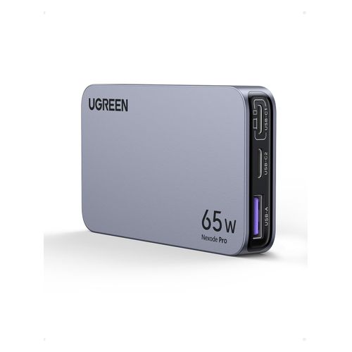 UGREEN Nexode Pro 65W USB C Charger Flat, 3-Port Slim GaN Compact Fast PPS Wall Charger for iPhone 16/15/14, MacBook Pro/Air, iPad Pro, Galaxy S24/S23/Note20, Pixel 9/8, Steam Deck