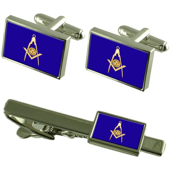 Select Gifts Masonic Senior Deacon Cufflinks Tie Clip Box Set