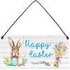 Happy Easter Hanging Plaque Easter Decoration Easter Bunny sign Easter tree decoration Spring Shabby Easter Gifts