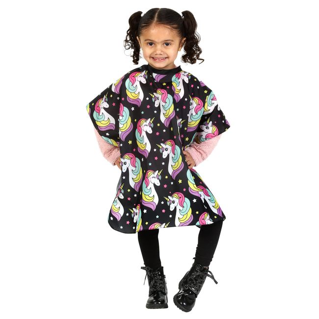 Kids Hair Cutting Cape - Unicorn Hair Salon Cape for Professional or Home Hair Cut, Girls (Unicorn)