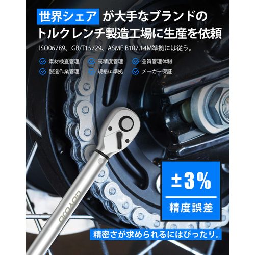 GOYOJO Torque Wrench, Preset Type, Insertion Angle (1/4 inch) 5-25 N.m, Compatible with Both Rotations, Torque Accuracy, ±3%, For Automobiles, Trains, Motorcycles, Machine Maintenance, Work Tools (5 -
