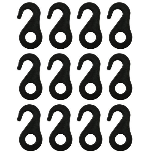 JCBIZ 12pcs S-Shape Outdoor Tent Plastic Hook 36mm Camping Tent Hook Canopy Windproof Hook Plastic Shock Bungee Cord Hook Elastic Rope End Buckle