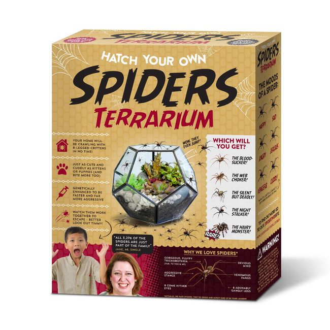 Seymour Butz Prank Gift Box Hatch Your Own Spider Terrarium - Perfect Gag Gift and Funny White Elephant Idea