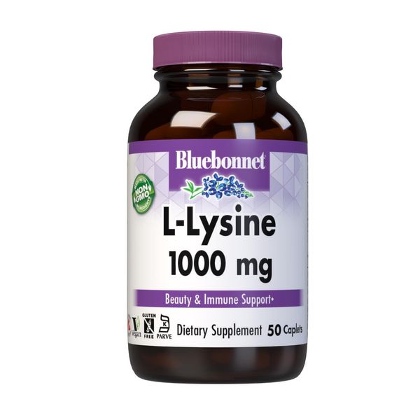 Bluebonnet L-Lysine 1000 mg Caplets, 50 Count