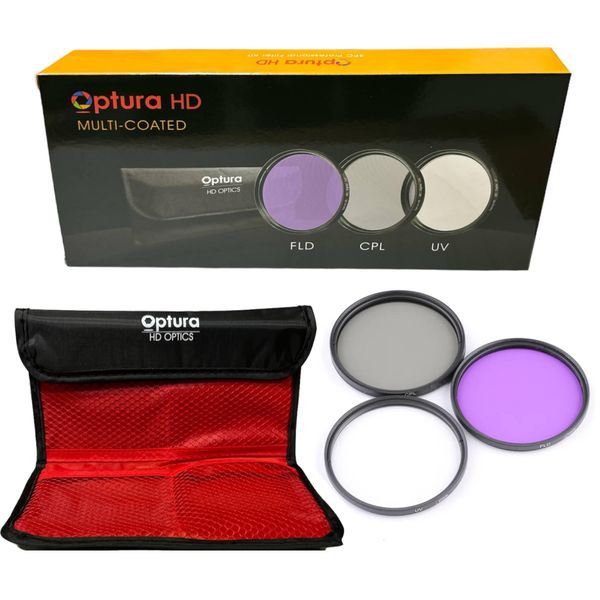OPTURA HD 67MM Multi-Coated Lens Filter Kit UV/FLD/CPL 67MM Filter Thread Size