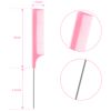 3 Pcs Rat Tail Combs Salon Hairdressing Comb with Stainless Steel Handle, Fine Tooth Combs for Women, Barber