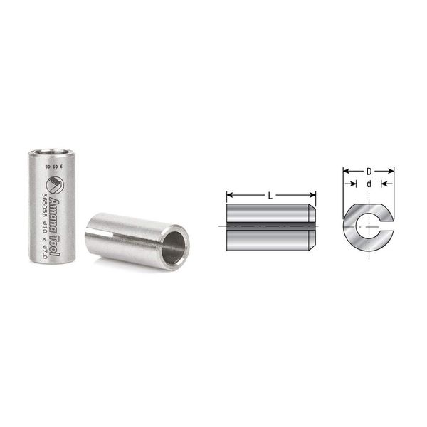 Amana Tool - 365025 Reducing Bushing 10mm Shank For 2.5mm Drill