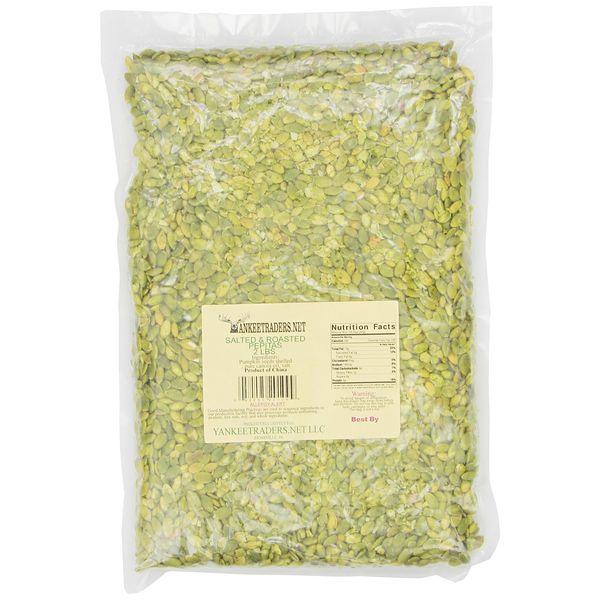 YANKEETRADERS Pepita/Pumpkin Seeds, Roasted & Salted, 2 Lb