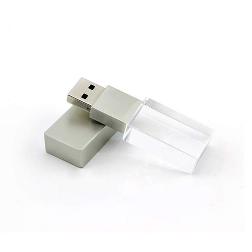 8GB USB 2.0 Flash Drive Crystal Glass Clear Blue LED Light Transparent Glass Cute Mini Memory Stick Gifts for Boy Girls Kids Adults Thumb Pen Pendrive Wedding Unique Novelty Cool Photography Gift