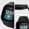 Spigen Rugged Armor Pro Designed for Fitbit Versa 3 Case/Designed for Fitbit Sense Case Cover - Black