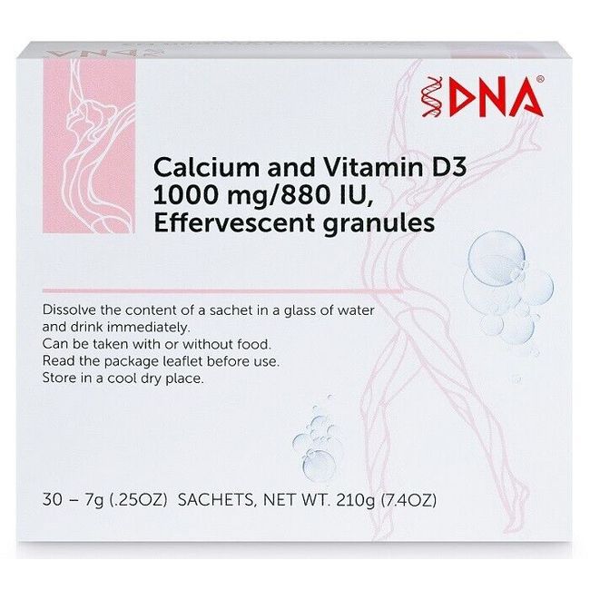 Calcium and Vitamin D3 1000mg/880 IU Effervescent granules DNA