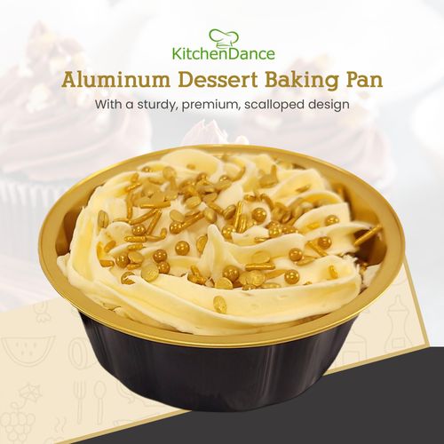 KitchenDance 8 oz Disposable Round Aluminum Foil Pan without Lids - Mini Disposable Pie Pans, Aluminum Mini Pie Tins For Baking & Storing Mini Cakes - Vibrant Colors, Sturdy Scalloped Design - A8NL