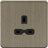 Knightsbridge 13A 1G Unswitched Socket - Antique Brass