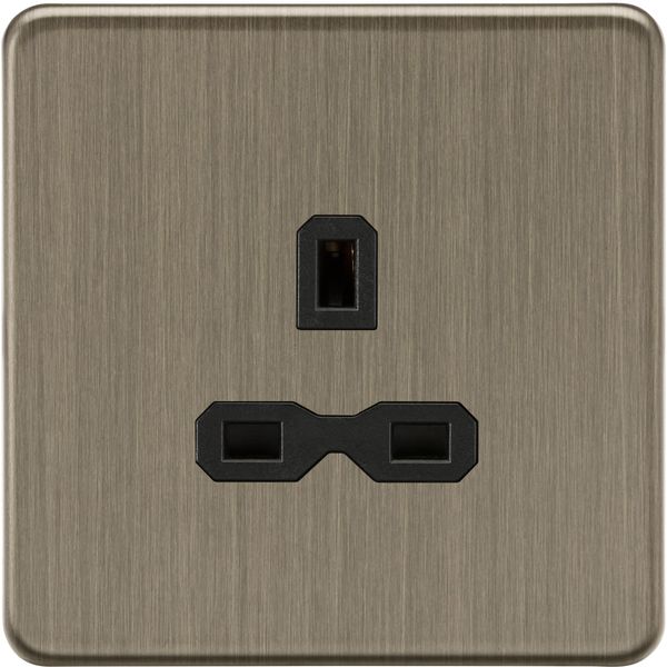 Knightsbridge 13A 1G Unswitched Socket - Antique Brass