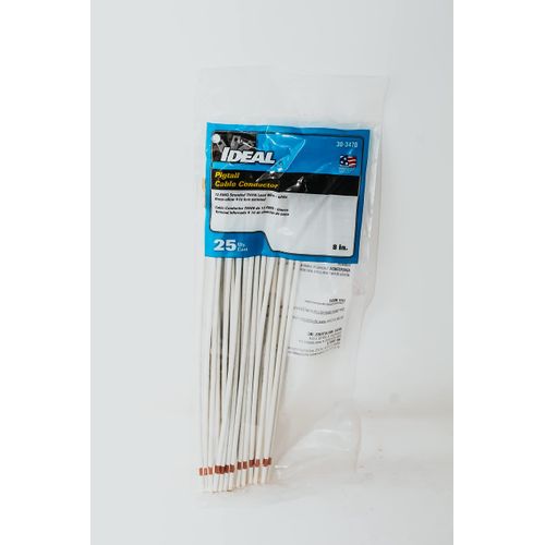 IDEAL Electrical 30-3470 #12 AWG Stranded Non-Grounding Tails/#10 AWG Forked/Stripped (White/25)