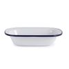 Olympia 23124 Enamel Pie Dish Rectangular 50x180x135mm Roasting Bakeware Kitchen - White