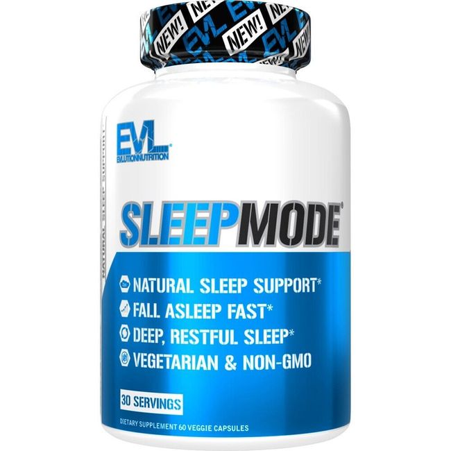 Melatonin Pills for Gentle Sleep Support: EVL SleepMode Herbal Supplement 30srv